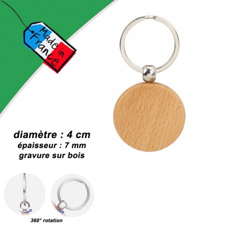 Porte-clés en bois Rond